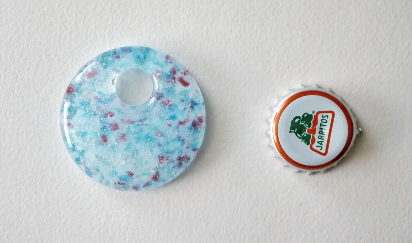 Round Pendant: Light Pink and Blue (PENDANT ONLY)