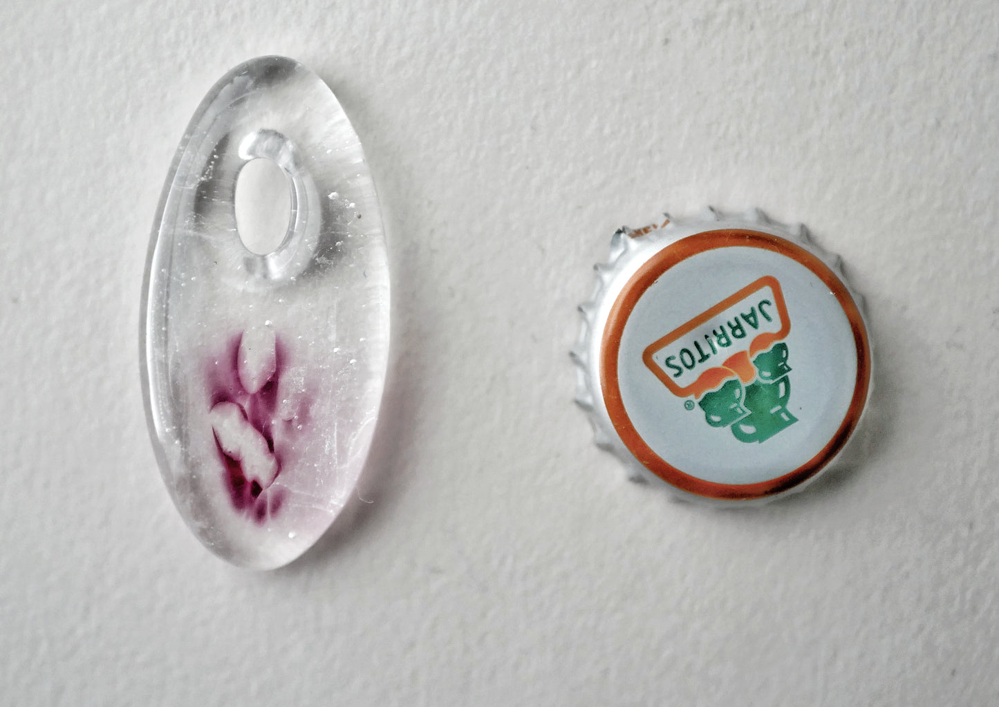 Oval Pendant: Clear with A Touch of Pink (PENDANT ONLY)