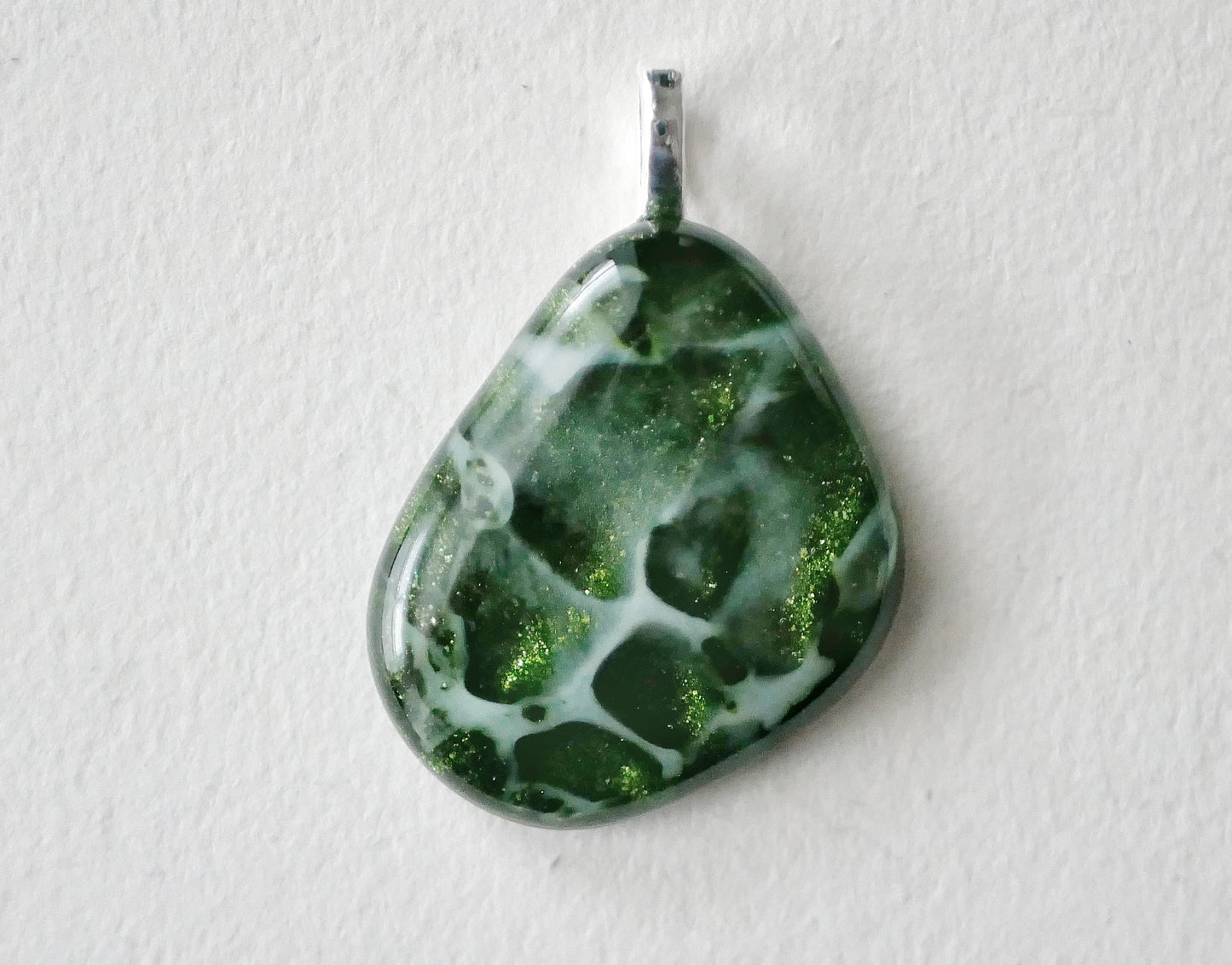 Green Aventurine Dragonskin Pendant #1 (Base Metal) (PENDANT ONLY)