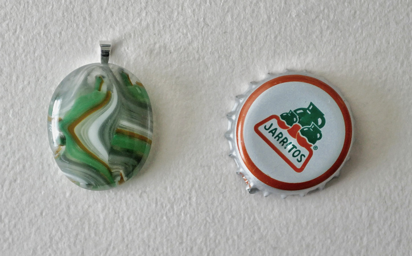 Swirling Grey, White, Brown and Green Pendant (Sterling Silver) (PENDANT ONLY)
