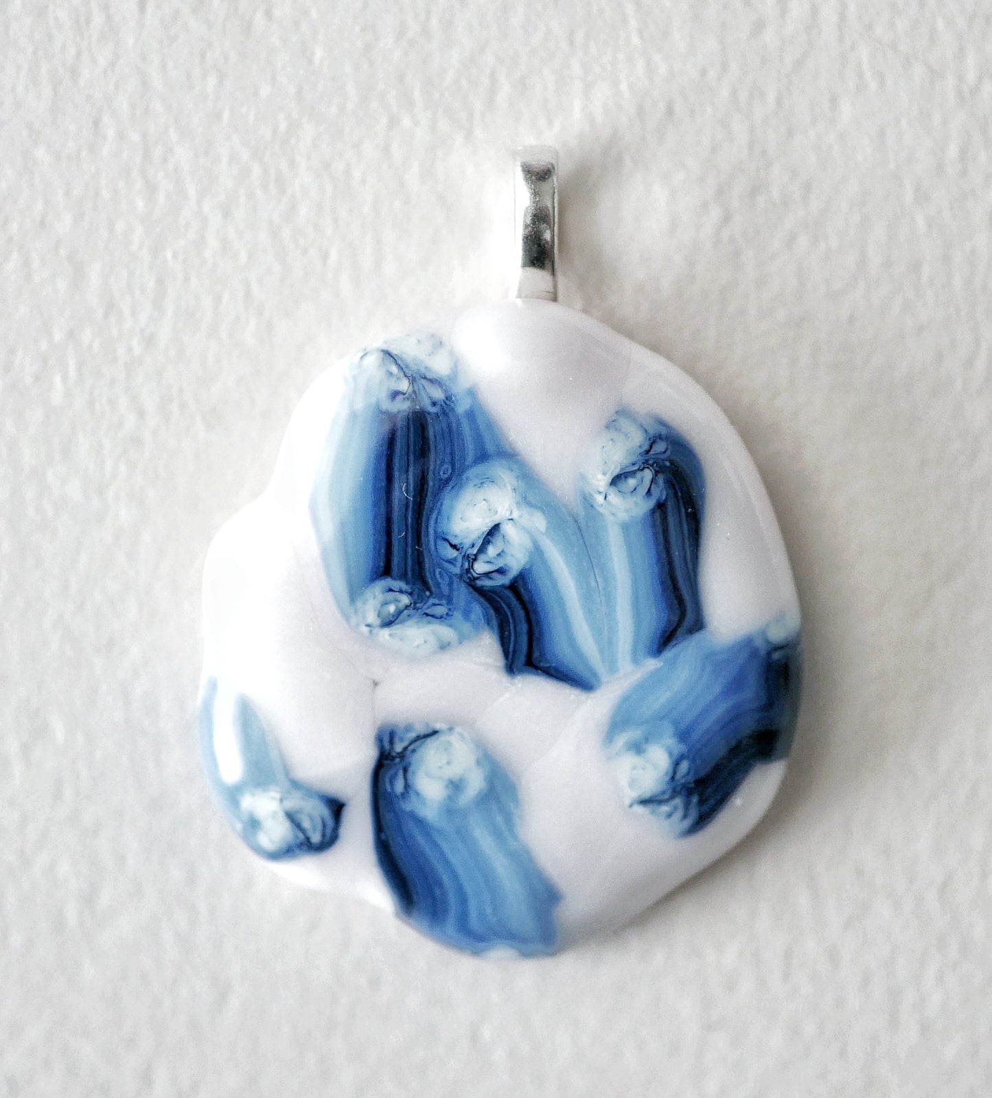 Pink and Blue Brushstroke Pendant (Base Metal) (PENDANT ONLY)
