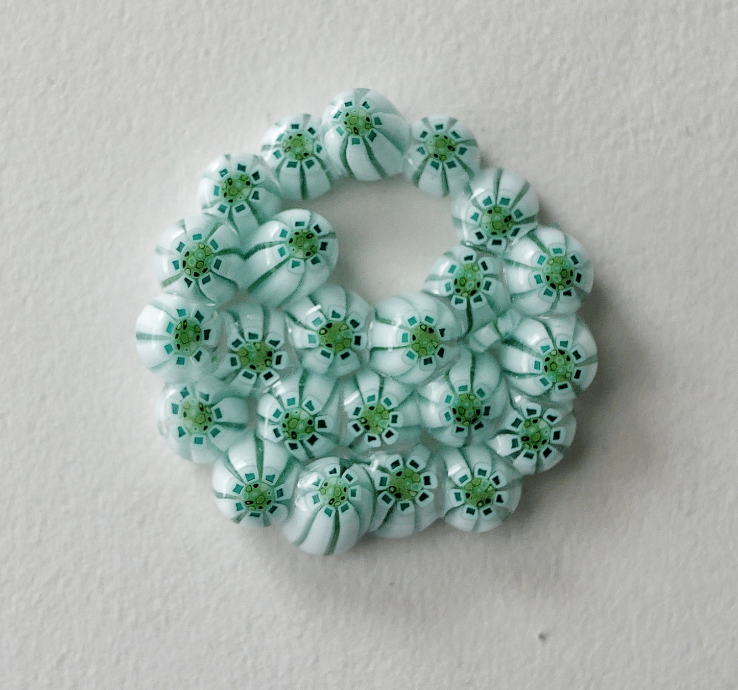 Green Floral Murrine Cluster Pendant With Hole (PENDANT ONLY)