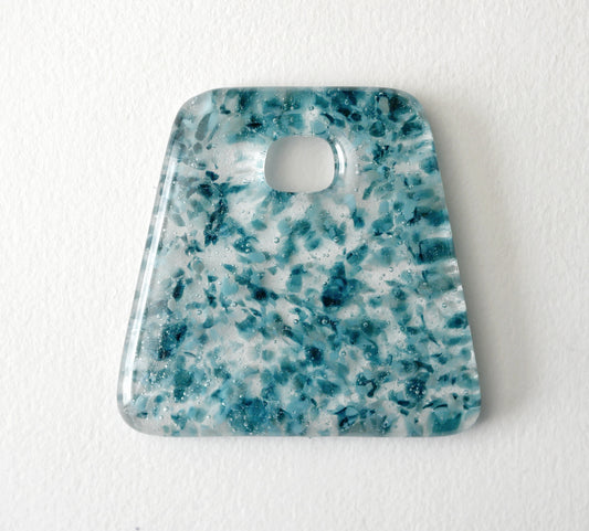 Big Trapezoid Pendant: Blue Confetti (PENDANT ONLY)