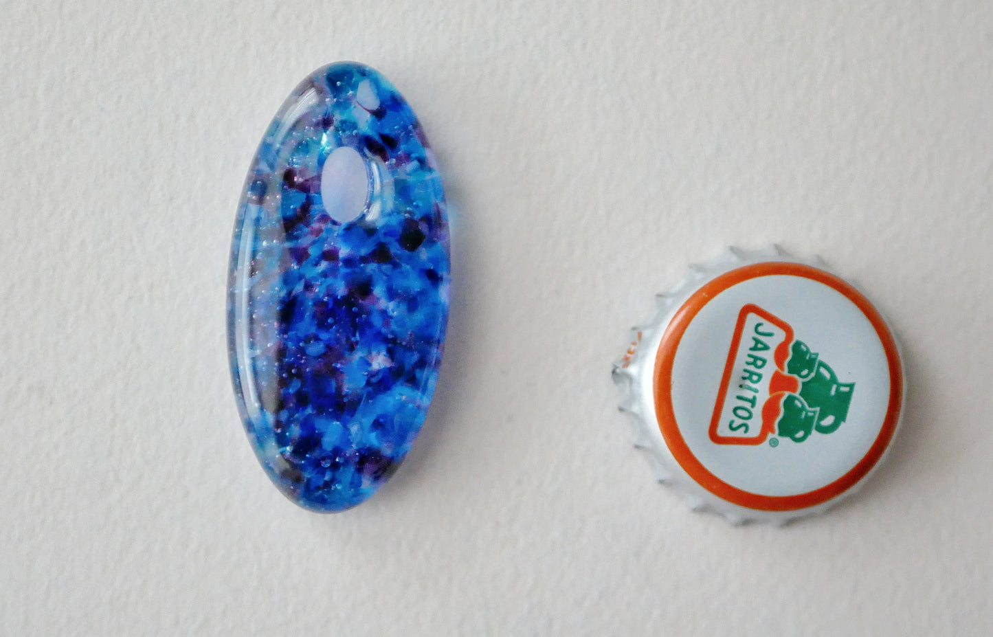 Oval Pendant: Blue and Pink (PENDANT ONLY)