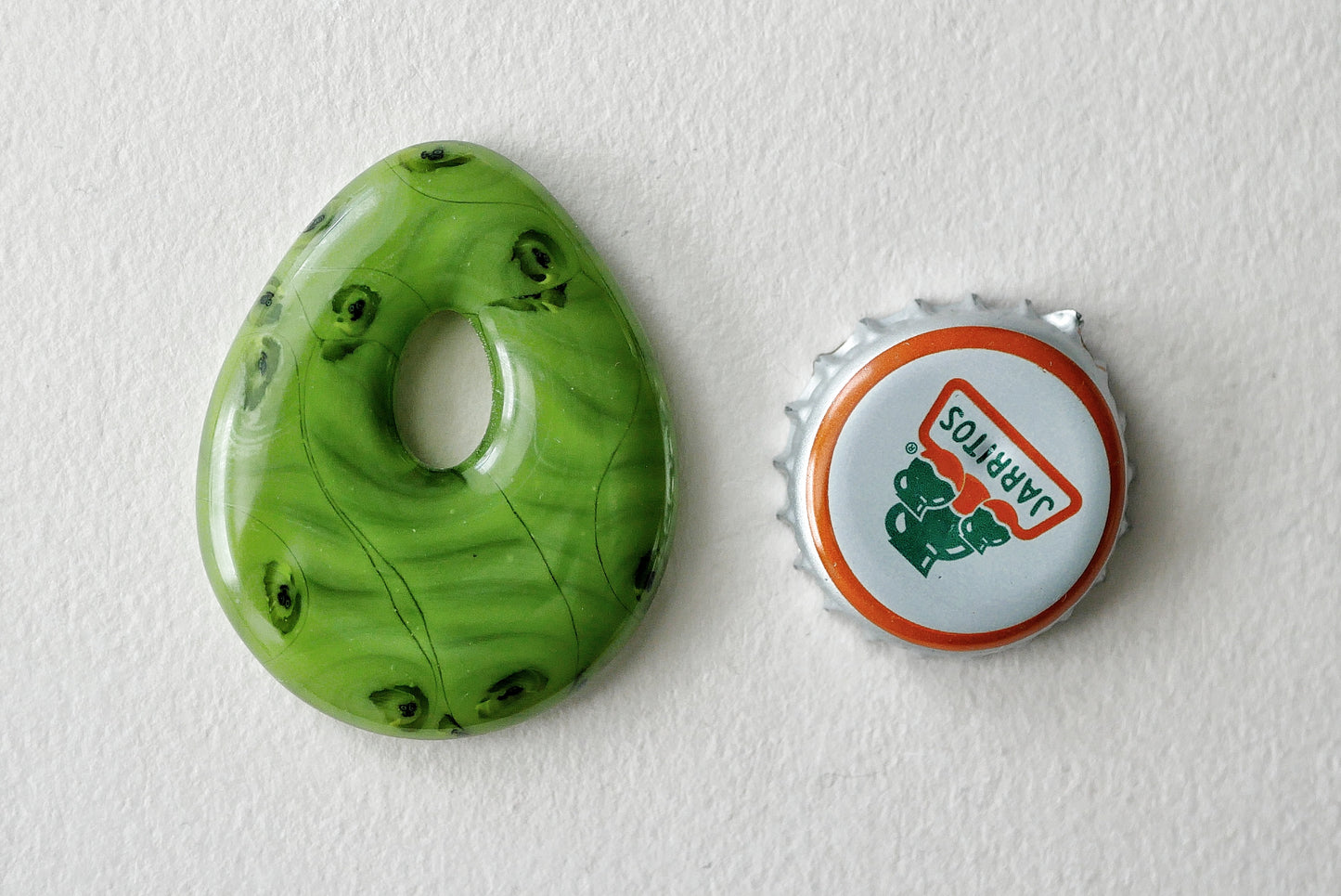 Teardrop Pendant: Green Swirl (PENDANT ONLY)