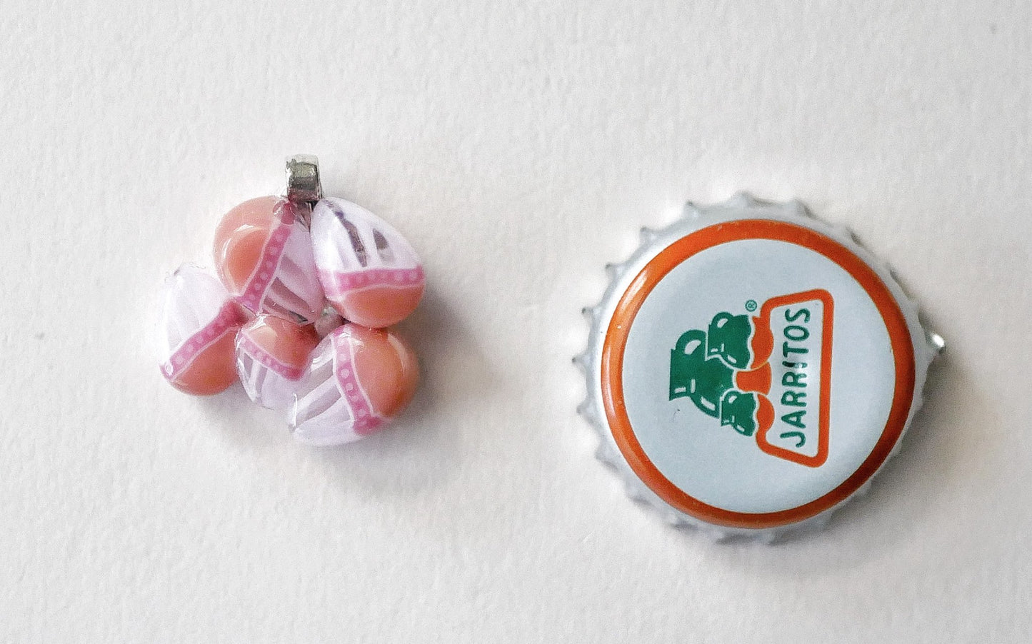 Pink Cluster Pendant with Leaf Bail (Sterling Silver) (PENDANT ONLY)