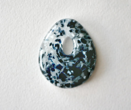 Teardrop Pendant: Aventurine Blue and Cream (PENDANT ONLY)