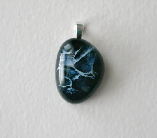 Black Dragonskin Pendant #2 (Sterling Silver) (PENDANT ONLY)