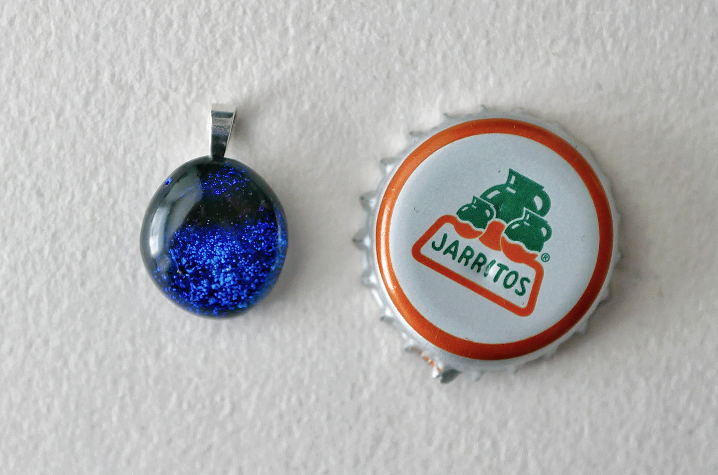 Blue Dichroic Pendant #3 (Sterling Silver) (PENDANT ONLY)