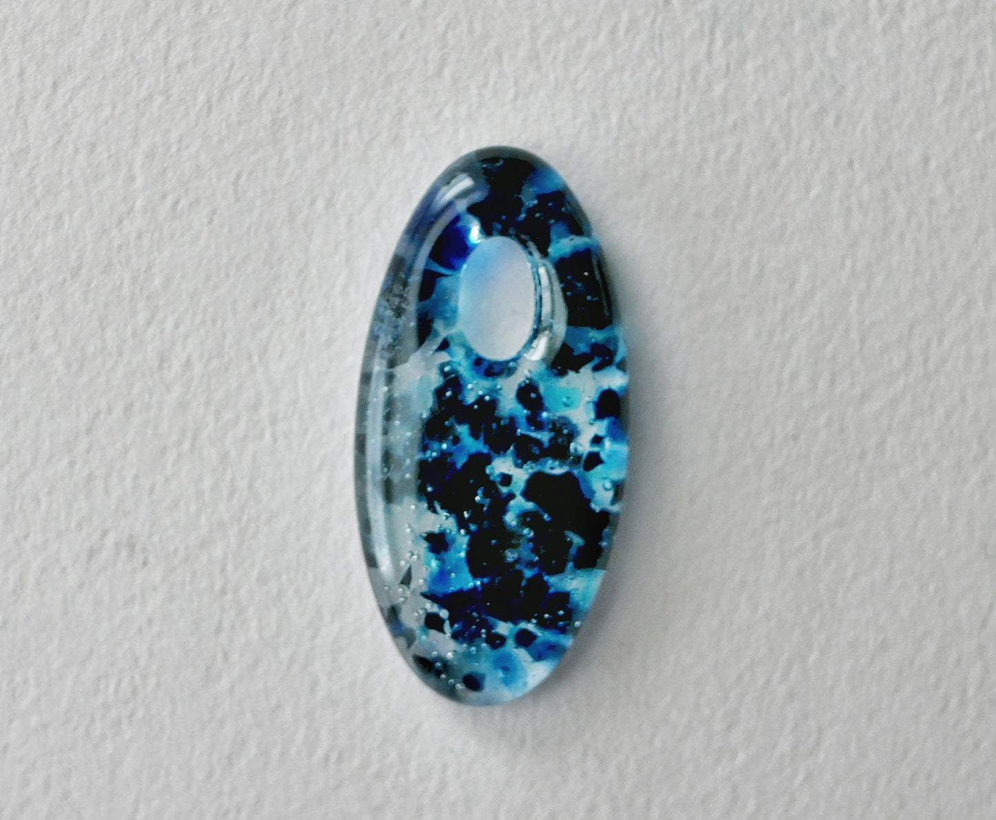 Oval Pendant: Blue and Clear (PENDANT ONLY)