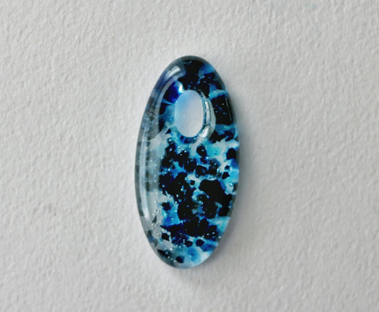 Oval Pendant: Blue and Clear (PENDANT ONLY)