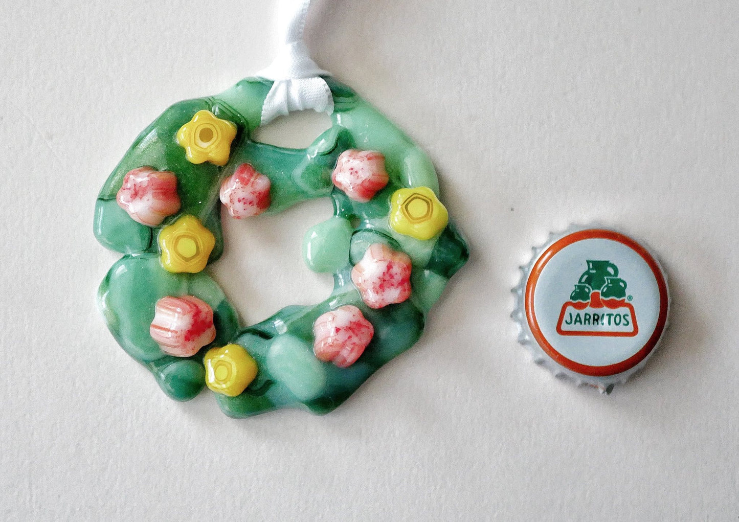 Bumpy Wreath with Pink and Yellow Flowers (Small)