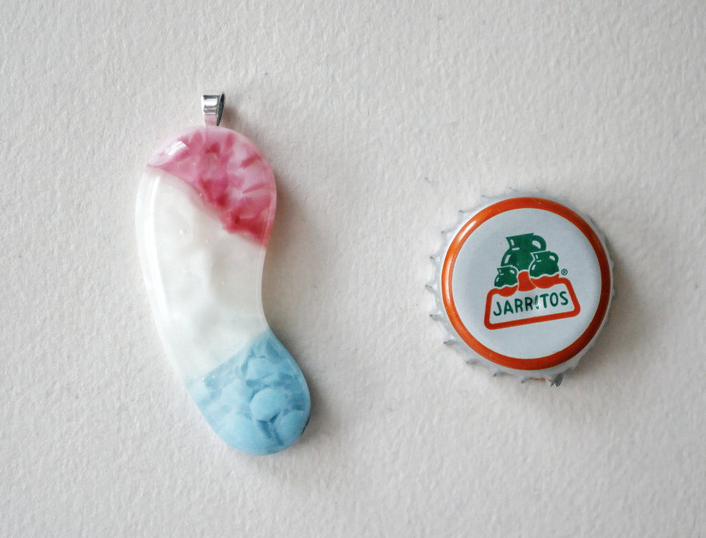 Long Trans Pride Blob Pendant #1 (PENDANT ONLY)