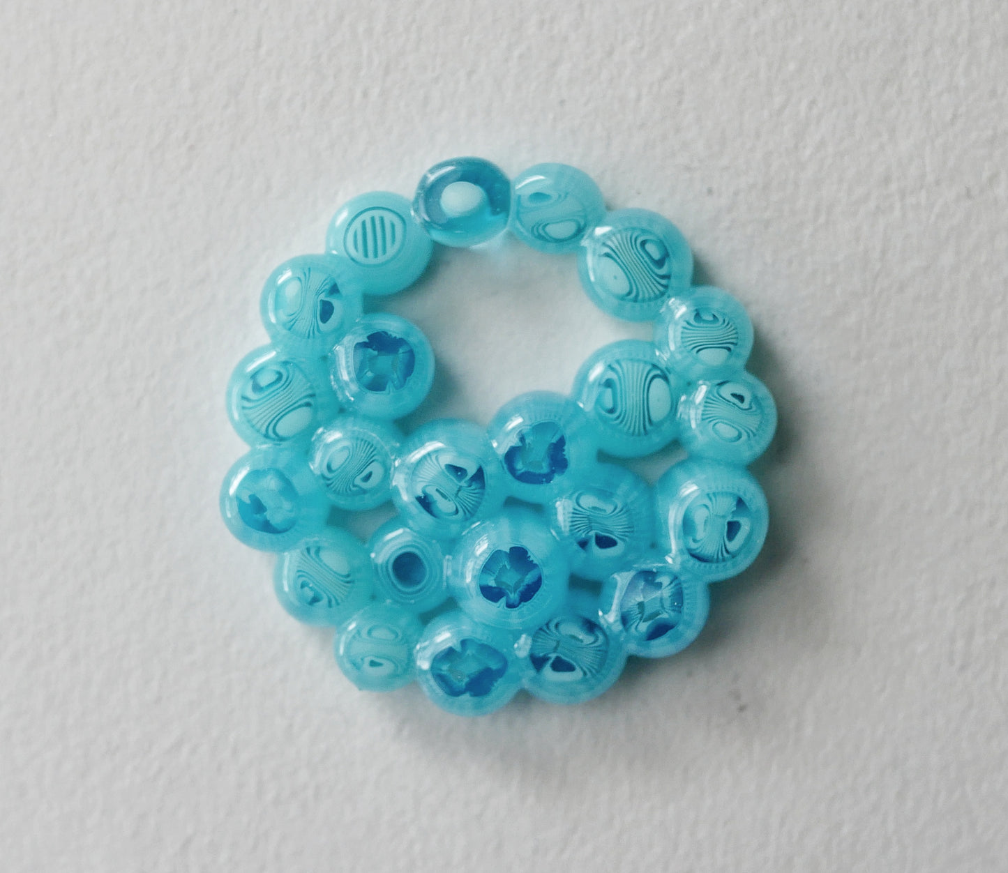 Aqua Blue Murrine Cluster Pendant With Hole #2 (PENDANT ONLY)