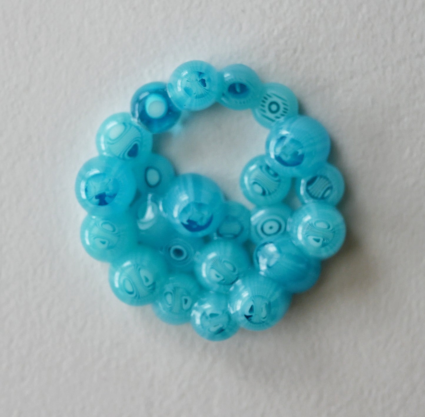 Aqua Blue Murrine Cluster Pendant With Hole #1 (PENDANT ONLY)