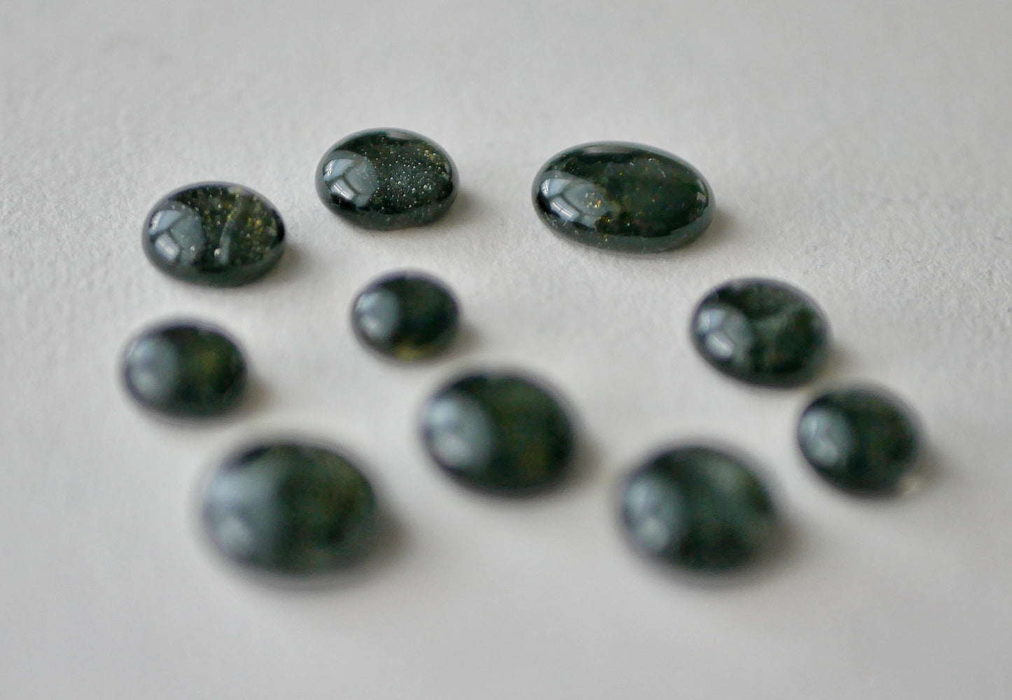 10 Aventurine Golden Sparkle Tokens