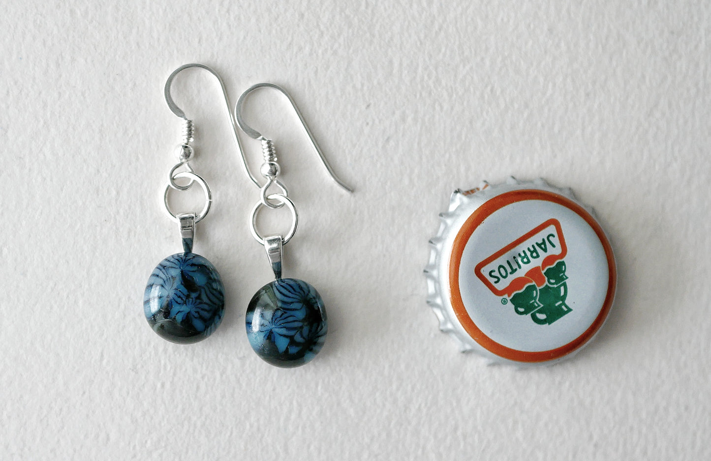 Dangly Blue Petal Earrings