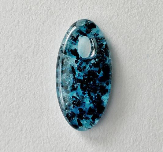 Oval Pendant: Mottled Blues (PENDANT ONLY)