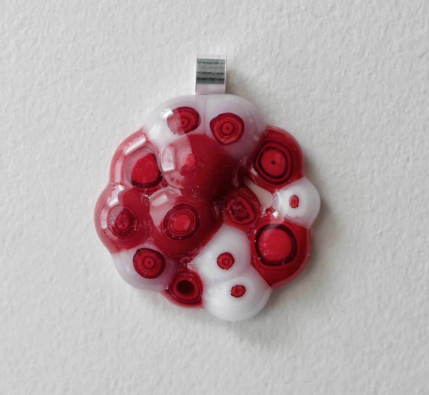 Red and White Cluster Pendant (Sterling Silver) (PENDANT ONLY)