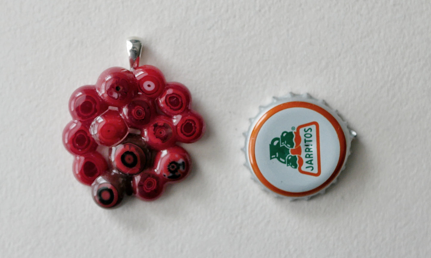 Red Cluster Pendant (Sterling Silver) (PENDANT ONLY)