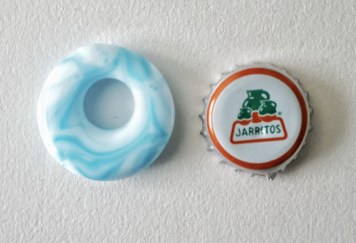 Small Circle Pendant: Sky Blue Brushstroke #2 (PENDANT ONLY)