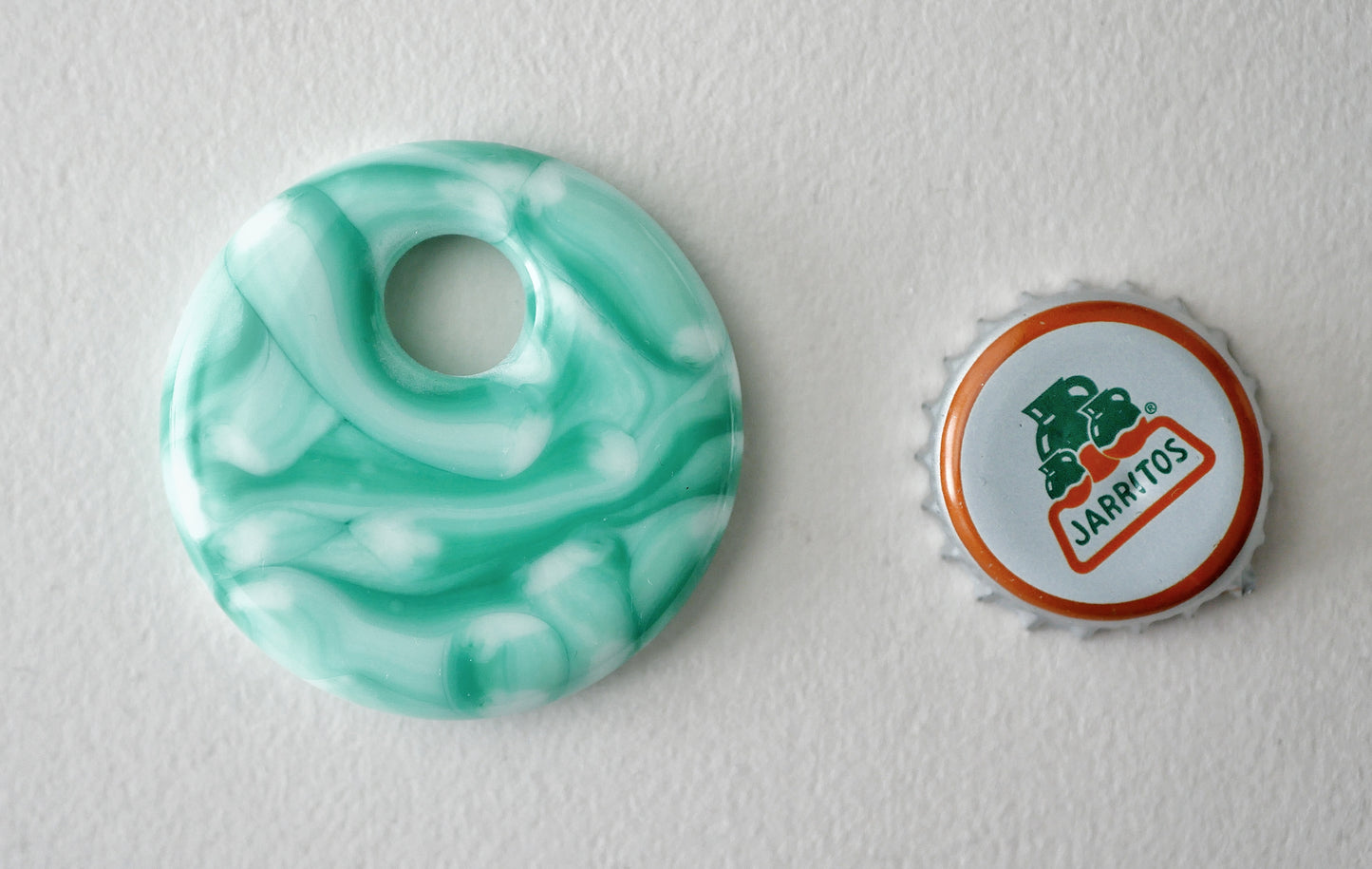 Green and White Brushstrokes #2 (PENDANT ONLY)
