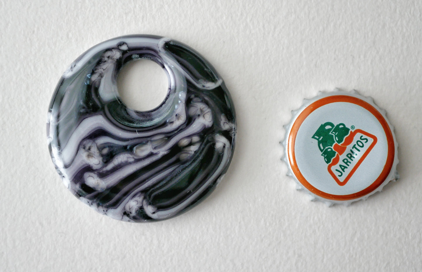 Round Pendant: Purple Spectral Squiggles #2 (PENDANT ONLY)