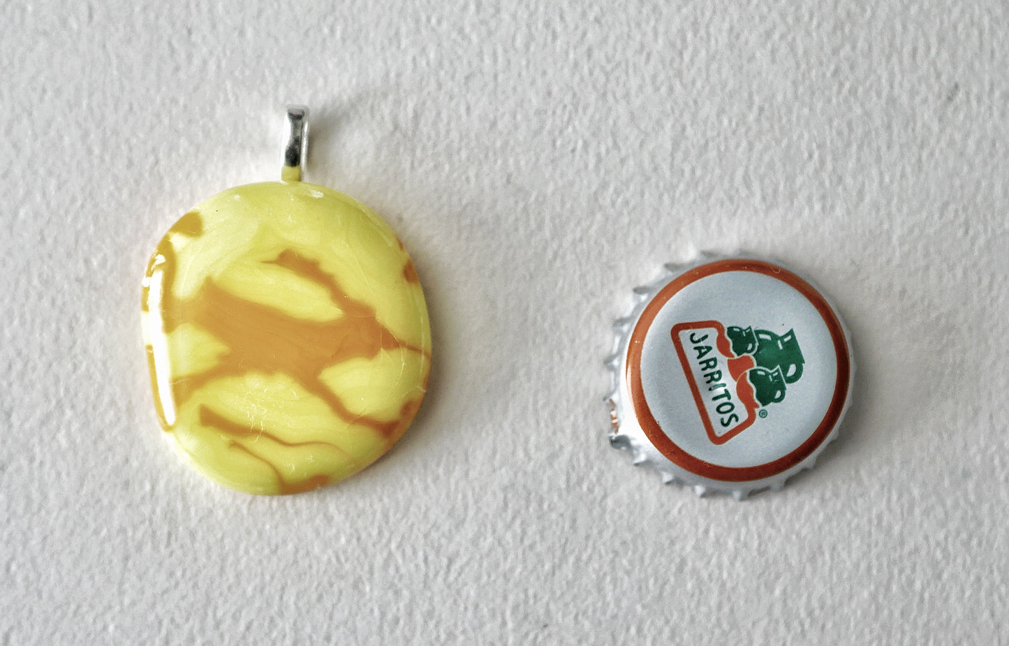 Yellow and Orange Brushstroke Pendant (Base Metal) (PENDANT ONLY)