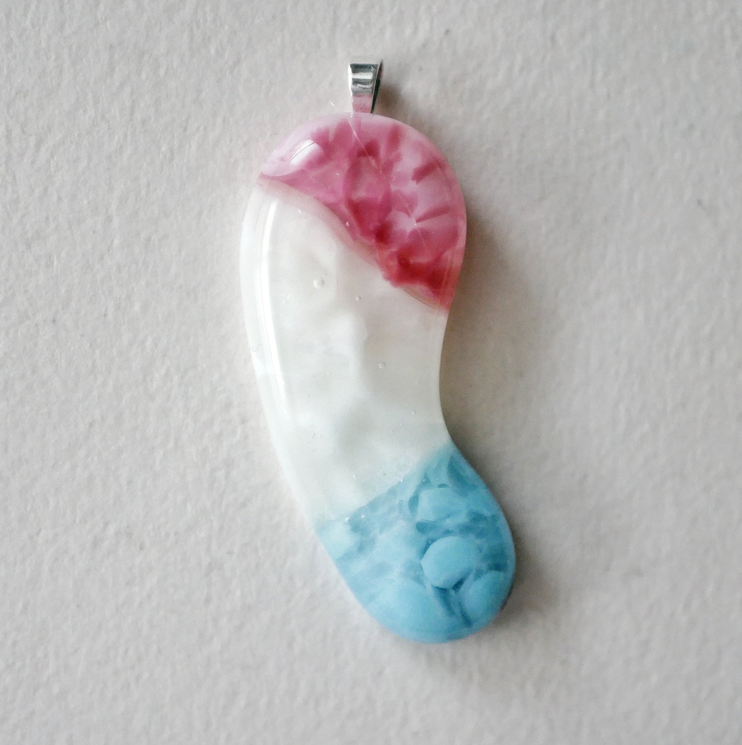 Long Trans Pride Blob Pendant #1 (PENDANT ONLY)