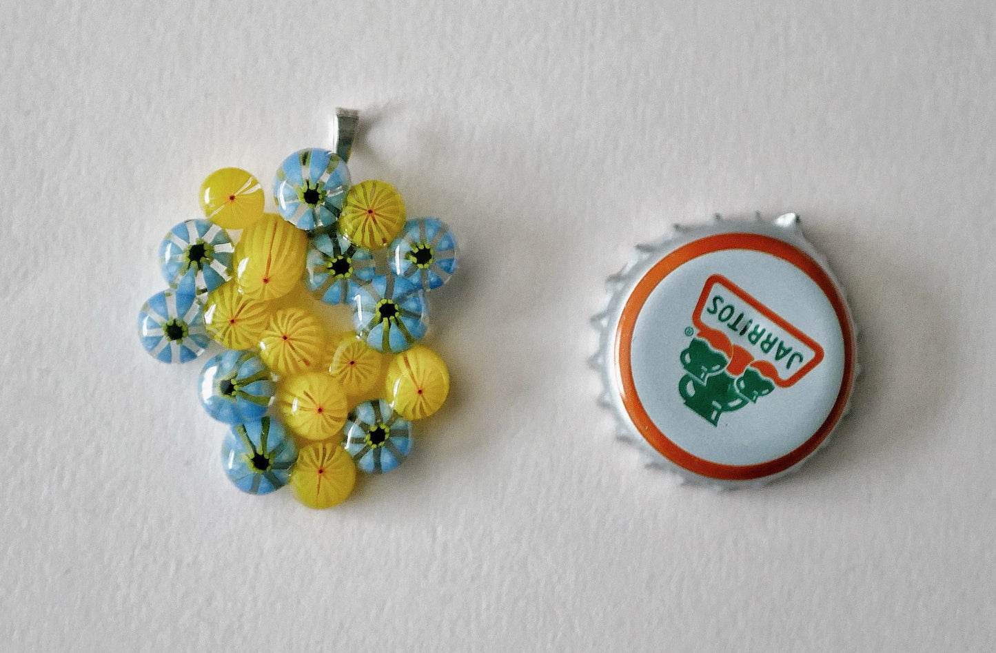 Blue and Yellow Cluster Pendant (Sterling Silver) (PENDANT ONLY)