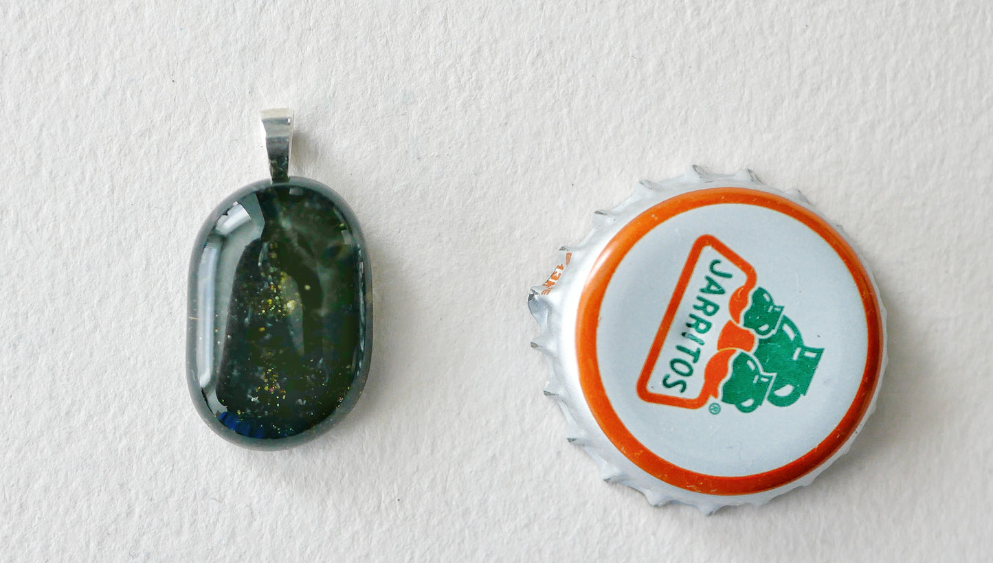 Golden Black Aventurine Dragonskin Pendant #3 (Sterling Silver) (PENDANT ONLY)