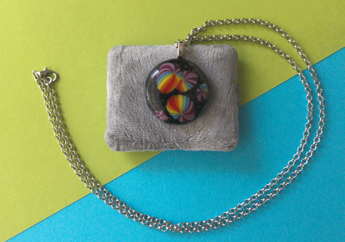 Rainbow Bubble Pendant: Beach Balls In Space