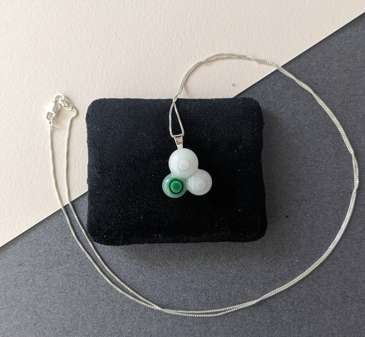 Trio Pendant: White and Green