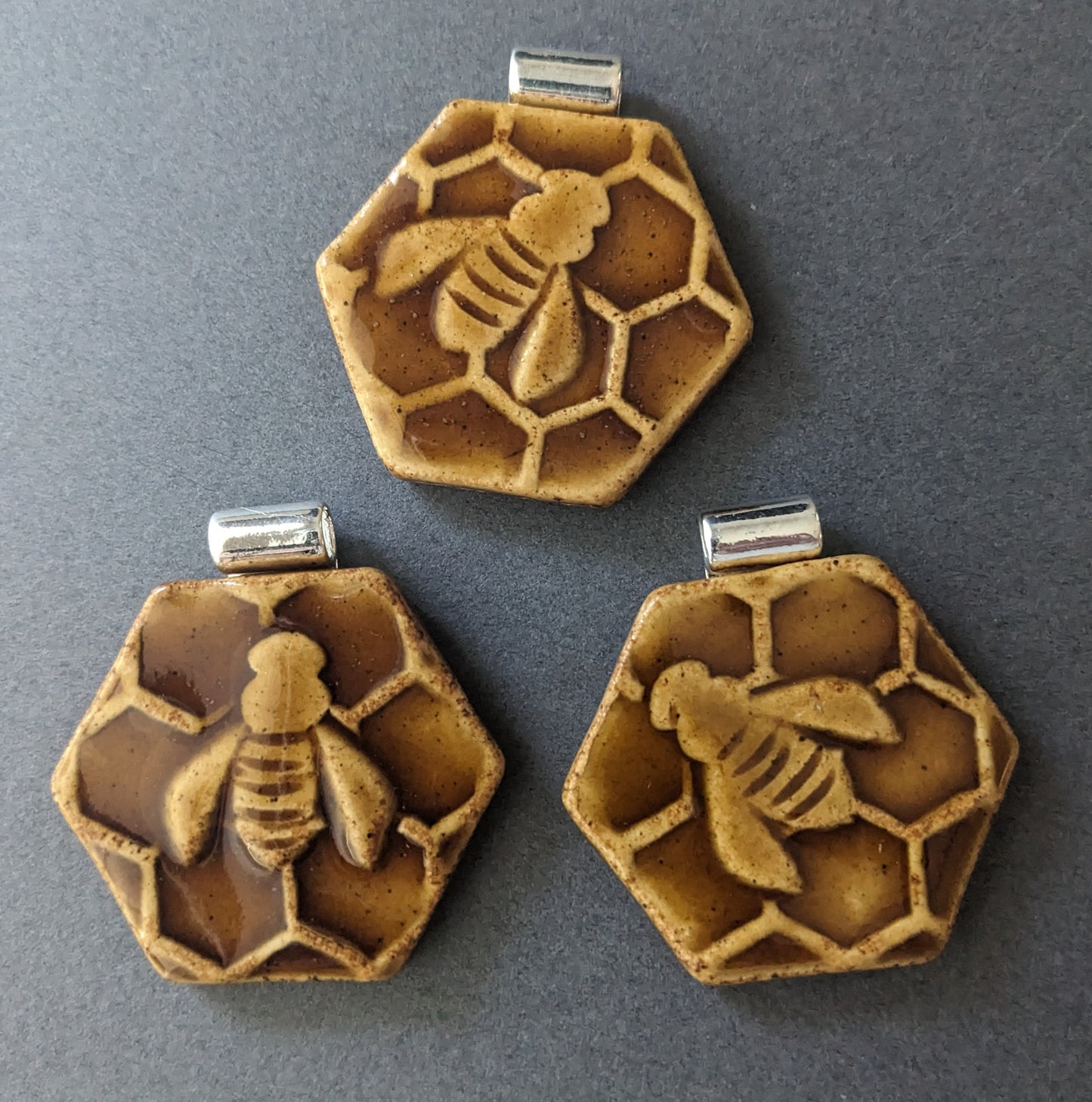 Honey Hexagon Bee Pendant