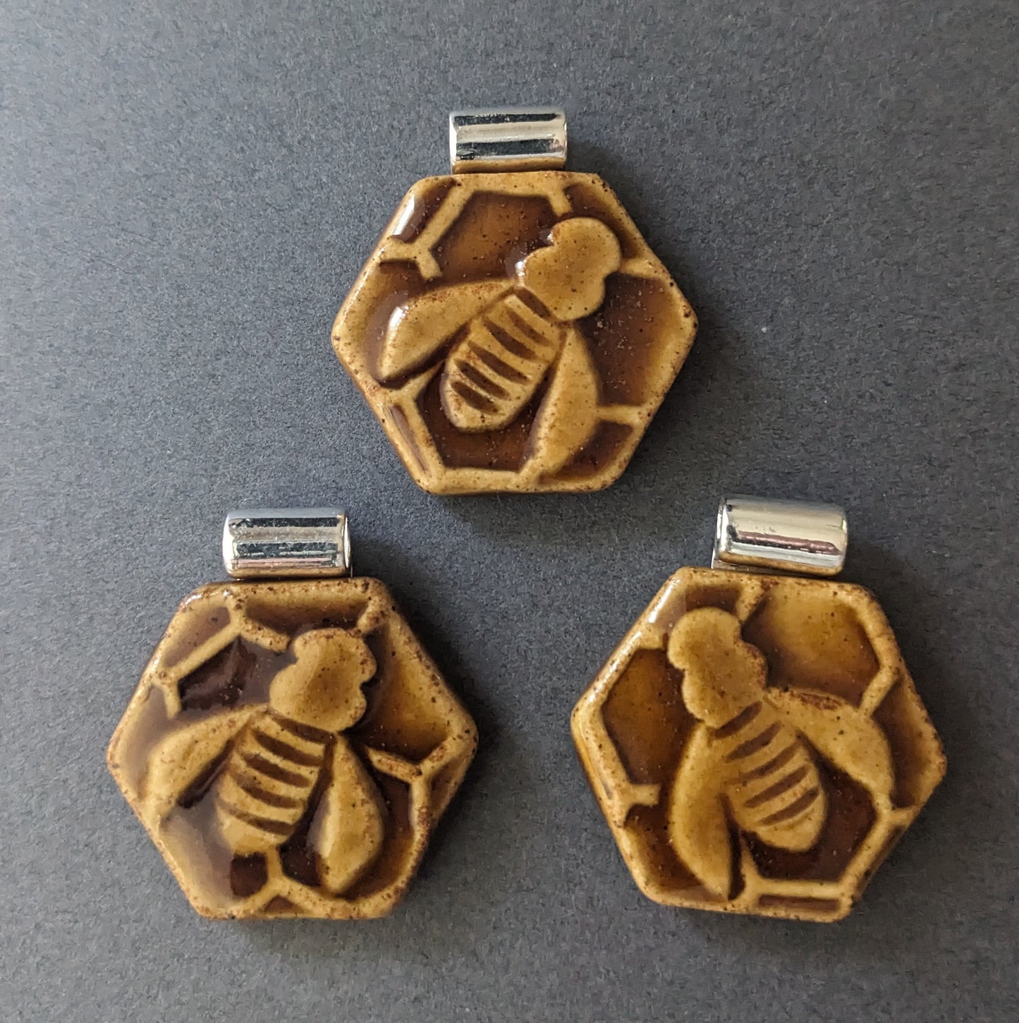 Honey Hexagon Bee Pendant