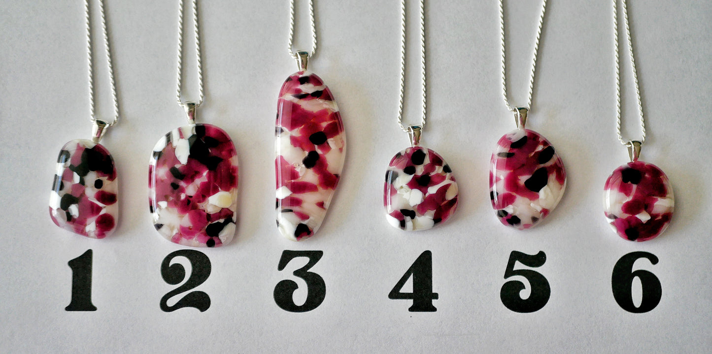 Pink, White and Purple Large Pendants