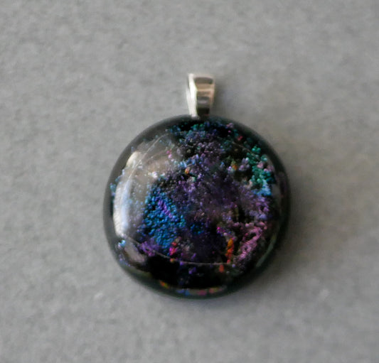 Small Dichroic Pendant with Silver Findings and Choice of Chain/Cord #2