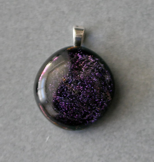 Small Dichroic Pendant with Silver Findings and Choice of Chain/Cord #17