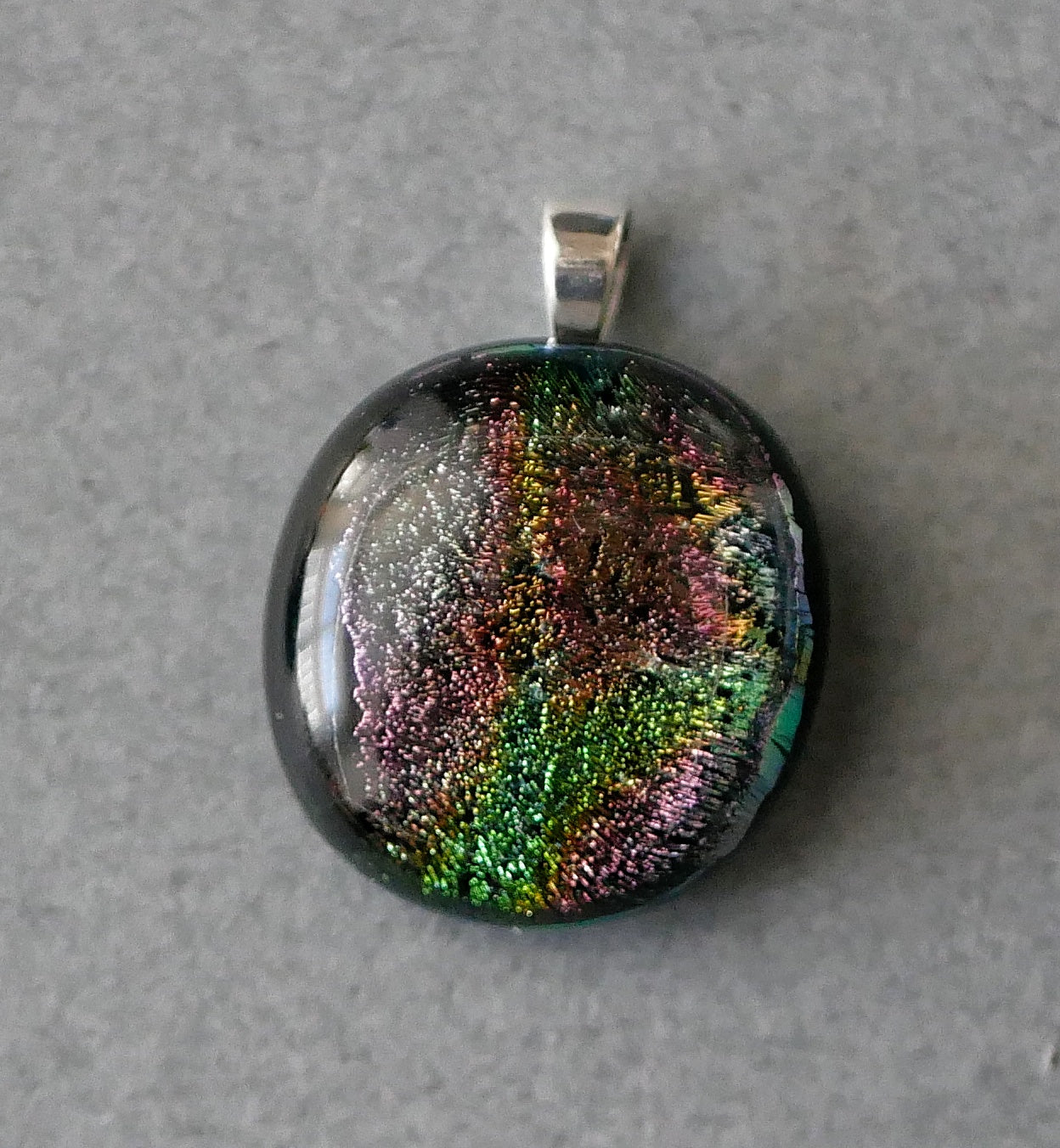 Small Dichroic Pendant with Silver Findings and Choice of Chain/Cord #19