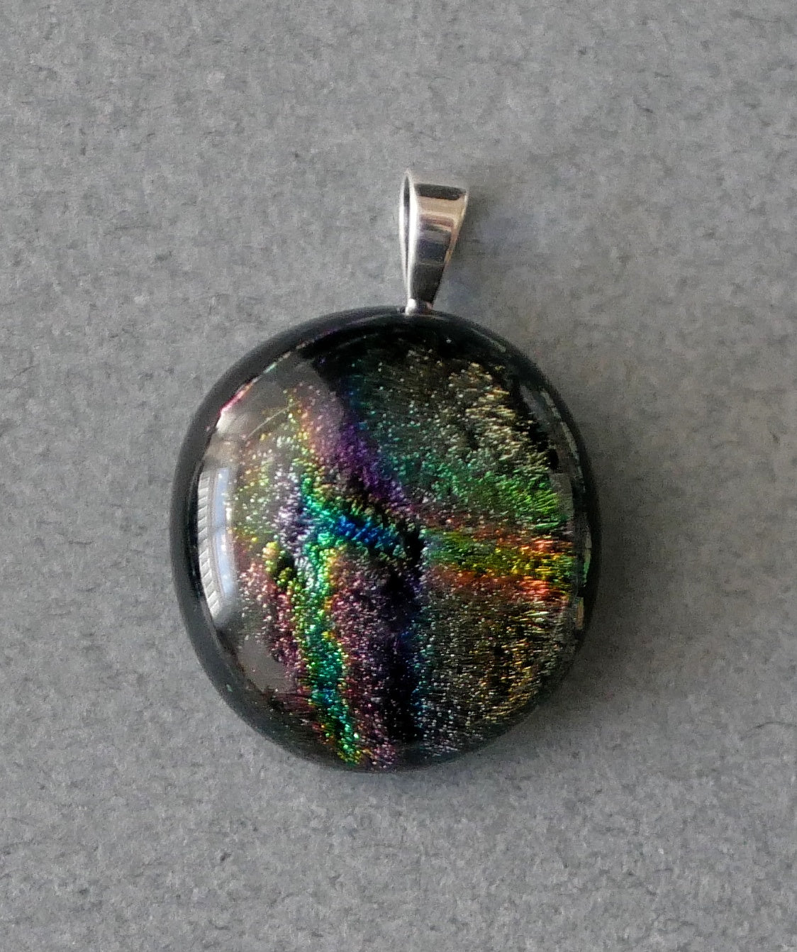 Small Dichroic Pendant with Silver Findings and Choice of Chain/Cord #24