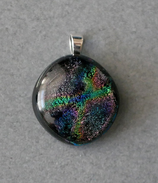 Small Dichroic Pendant with Silver Findings and Choice of Chain/Cord #23