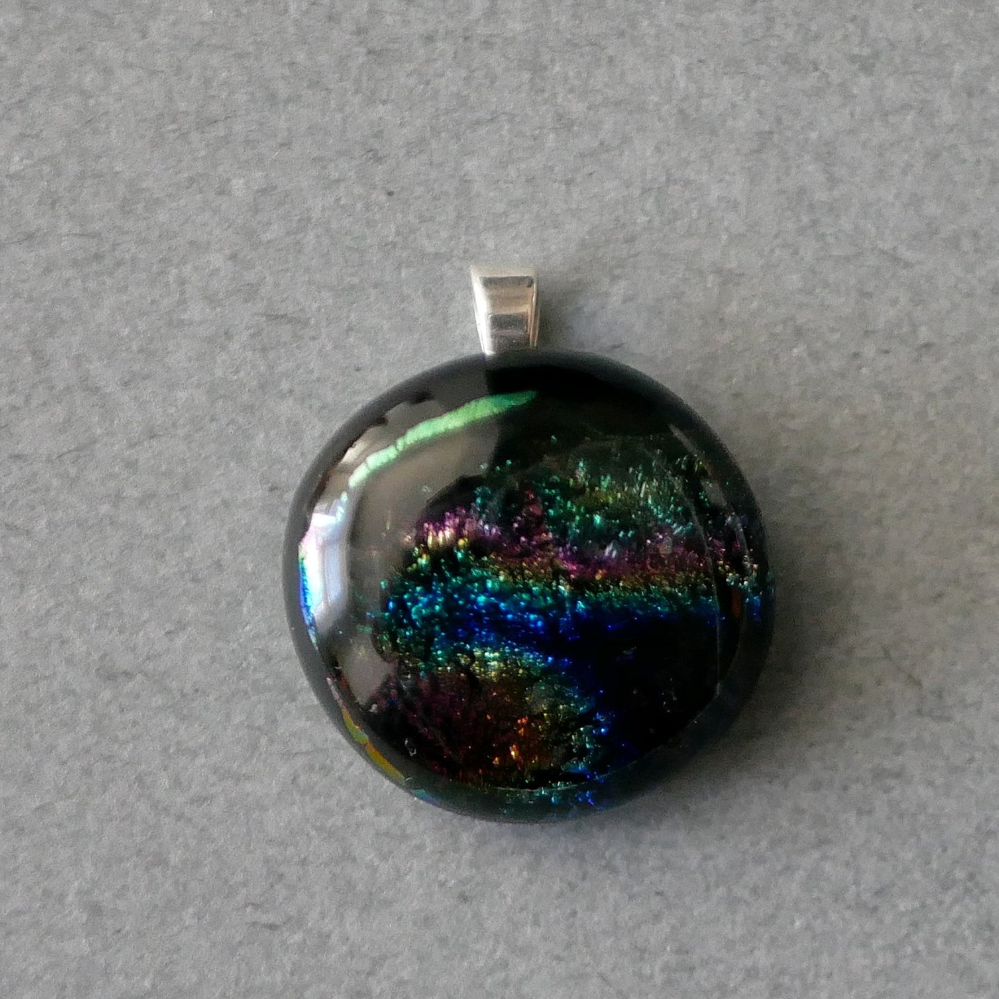 Small Dichroic Pendant with Silver Findings and Choice of Chain/Cord #26