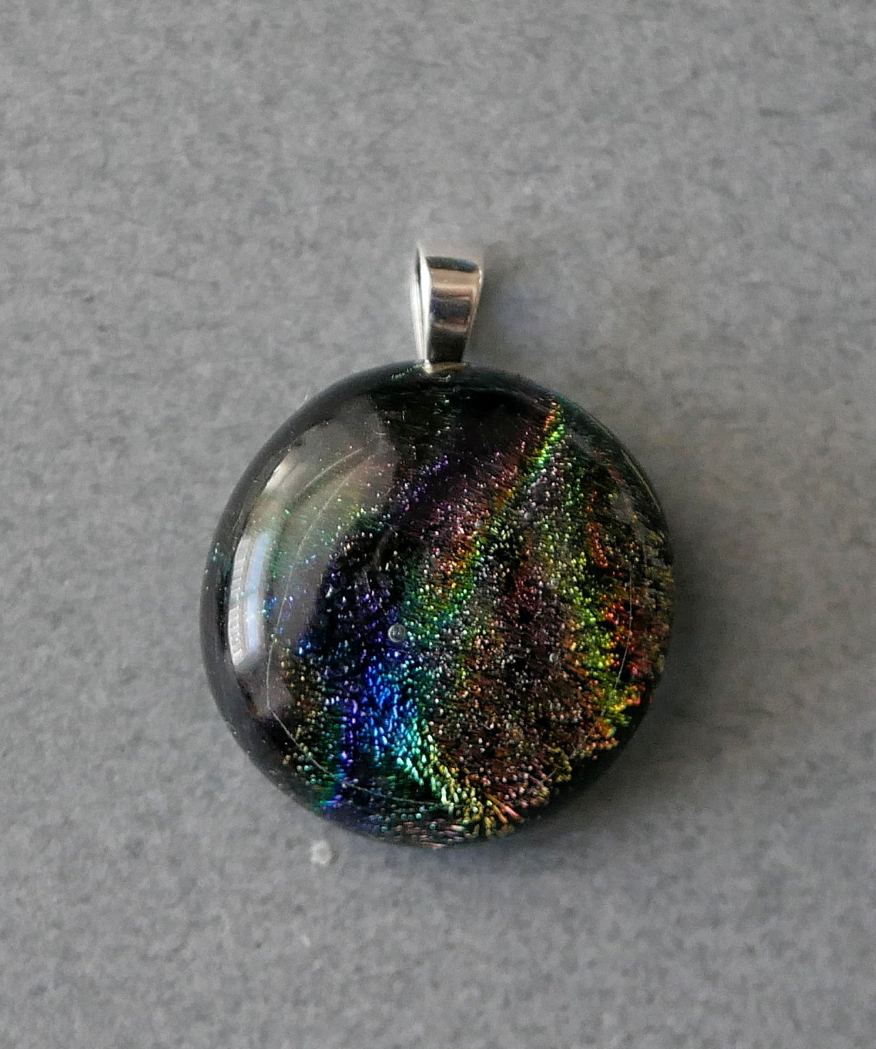 Small Dichroic Pendant with Silver Findings and Choice of Chain/Cord #28