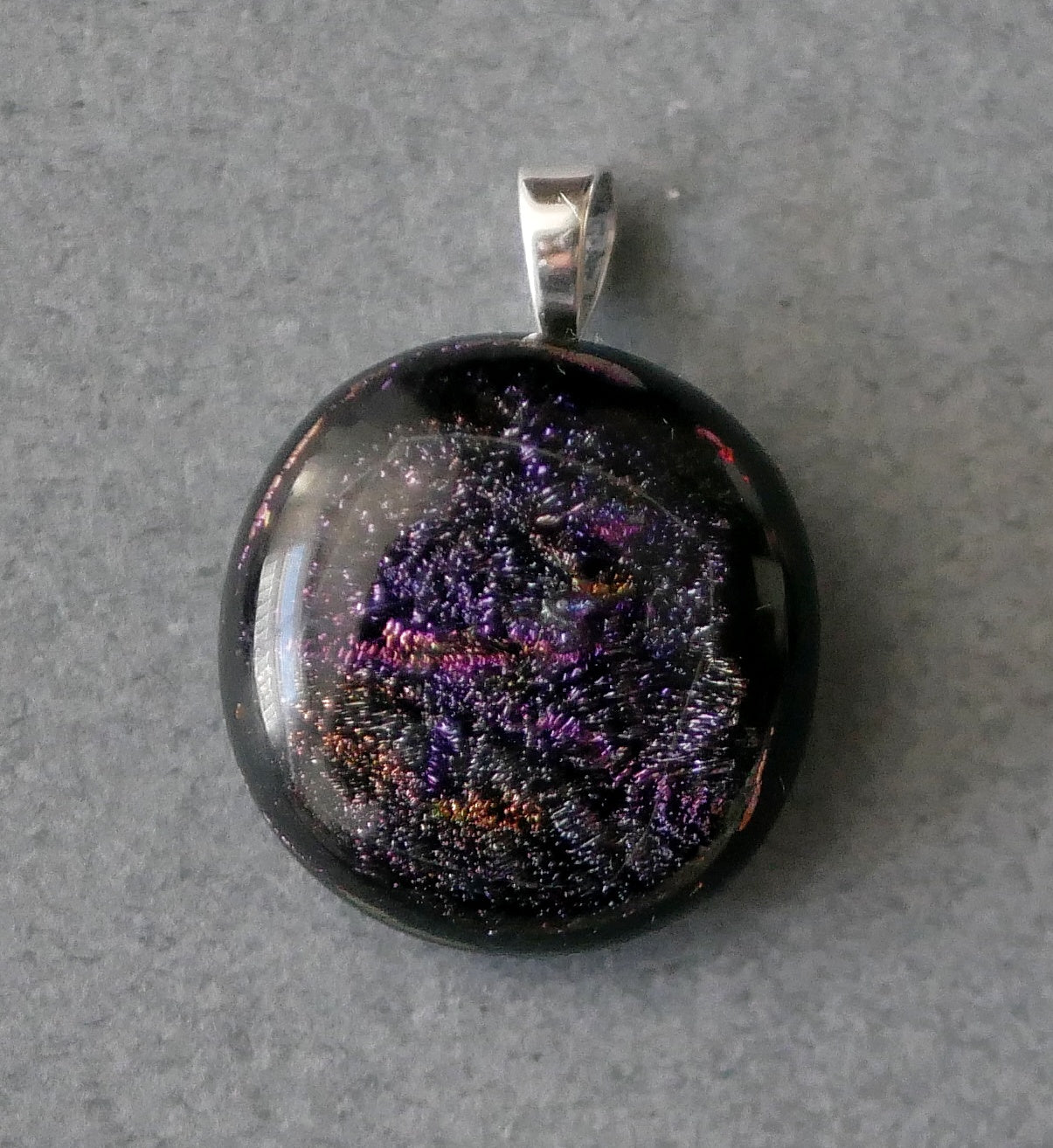 Small Dichroic Pendant with Silver Findings and Choice of Chain/Cord #33