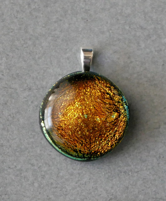 Small Dichroic Pendant with Silver Findings and Choice of Chain/Cord #34