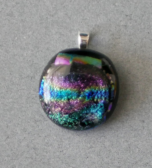 Small Dichroic Pendant with Silver Findings and Choice of Chain/Cord #35