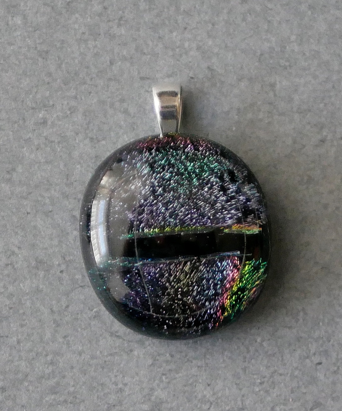 Small Dichroic Pendant with Silver Findings and Choice of Chain/Cord #38