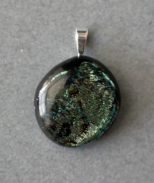 Small Dichroic Pendant with Silver Findings and Choice of Chain/Cord #39