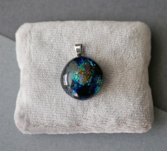 Small Dichroic Pendant with Choice of Silver Chain #1