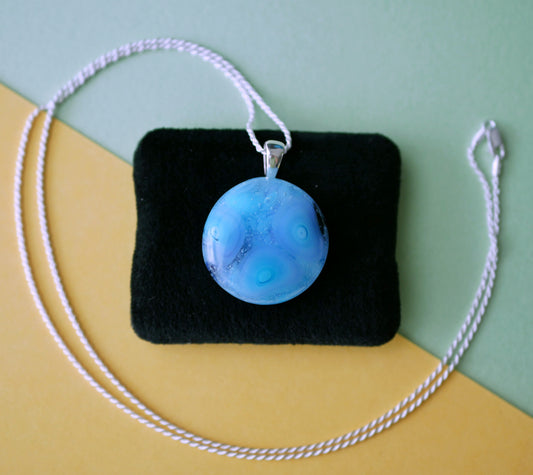 Elemental Bubble Pendant: Periwinkle (Sterling Silver Rope Chain)